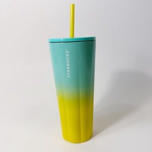 Starbucks Summer 2021 Teal To Yellow Ombré 24 oz. Stainless Steel Tumbler